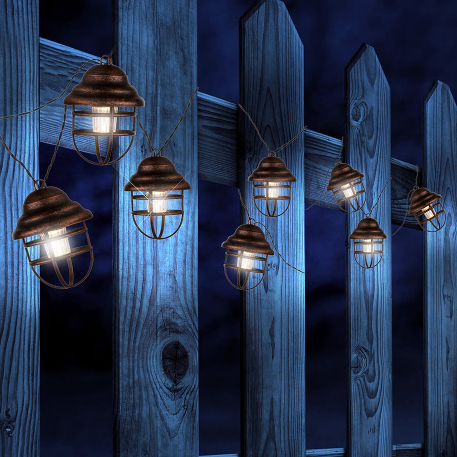 Lina solar string lights with 8 lanterns