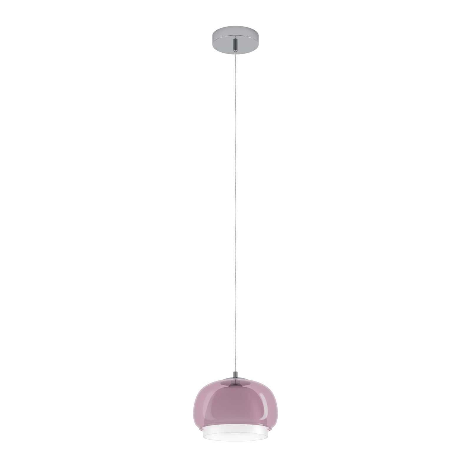 Hanglamp Belomontejo, Ø 22 cm, roze-transparant, glas