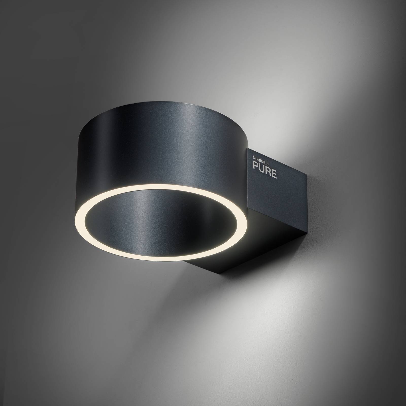 Kinkiet LED PURE Clipse, szary, aluminium, Ø 15 cm