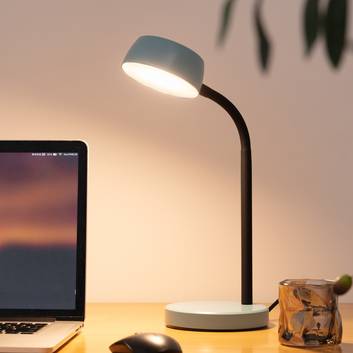 Lindby Tijan LED-bordlampe, blå, flexarm