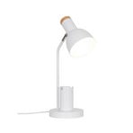 Stolna lampa Devone, bijela, visina 43 cm, metalna