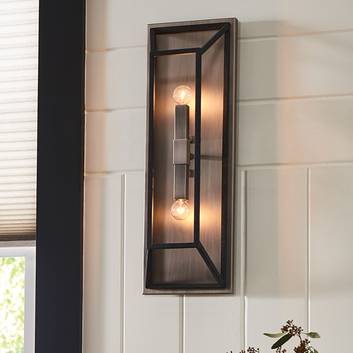 Fulton wall light, bronze, two-bulb