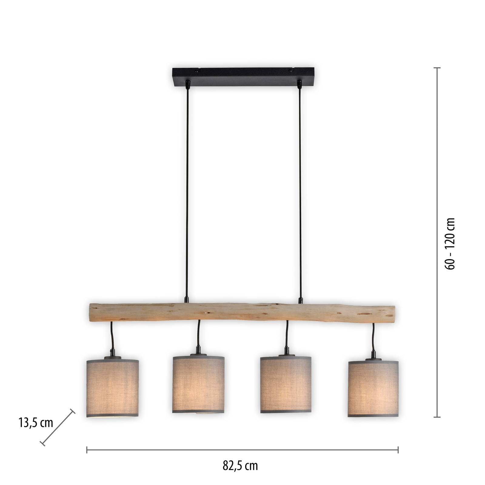 Lampa żyrandol Green Tribu, papierowe klosze, 4-punktowa