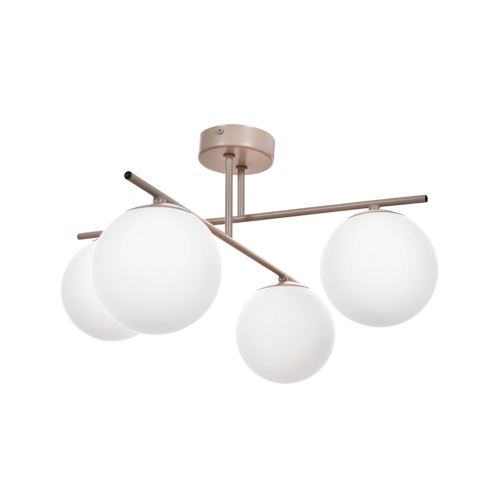 Plafonieră Aurora, bej, Ø 50 cm, 4 becuri, sticlă, E14