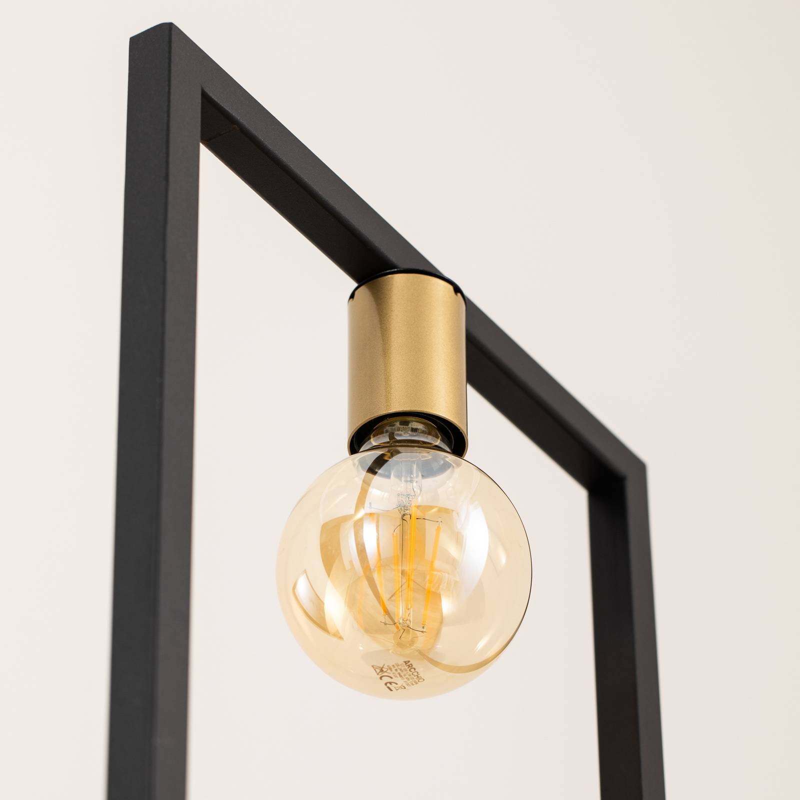 Lampa stojąca Flores, 1-punktowa, czarny/złoty, stal