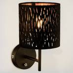 Tuxon wall light with black and gold lampshade