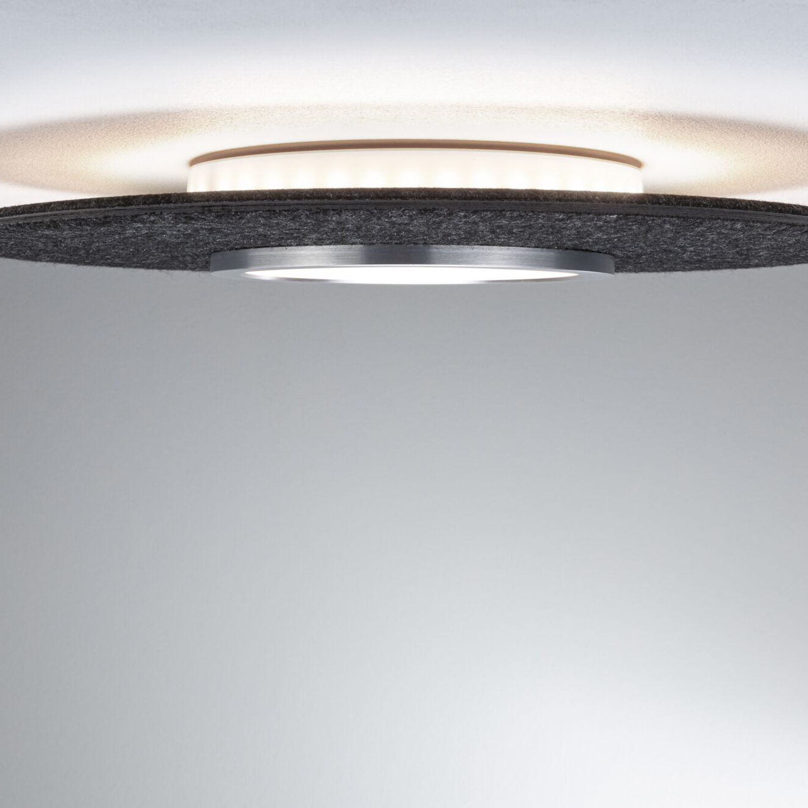 Paulmann LED-Deckenlampe Tulga, anthrazit, Filz, 3-step-dim