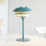 Dyberg Larsen bordlampe SIXTEEN, isblå, metall, E27