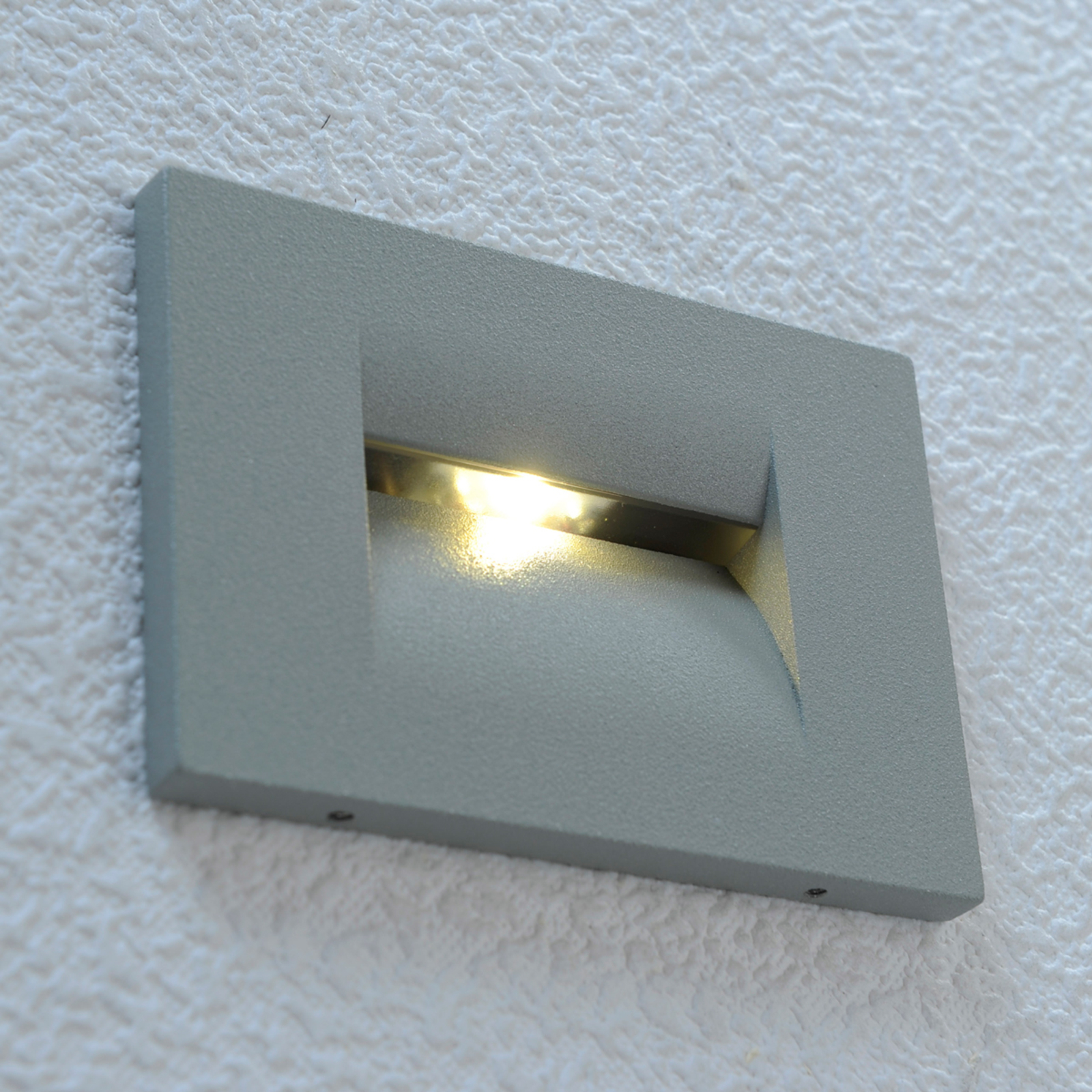 Silbergraue LED-Wandeinbauleuchte Nevin