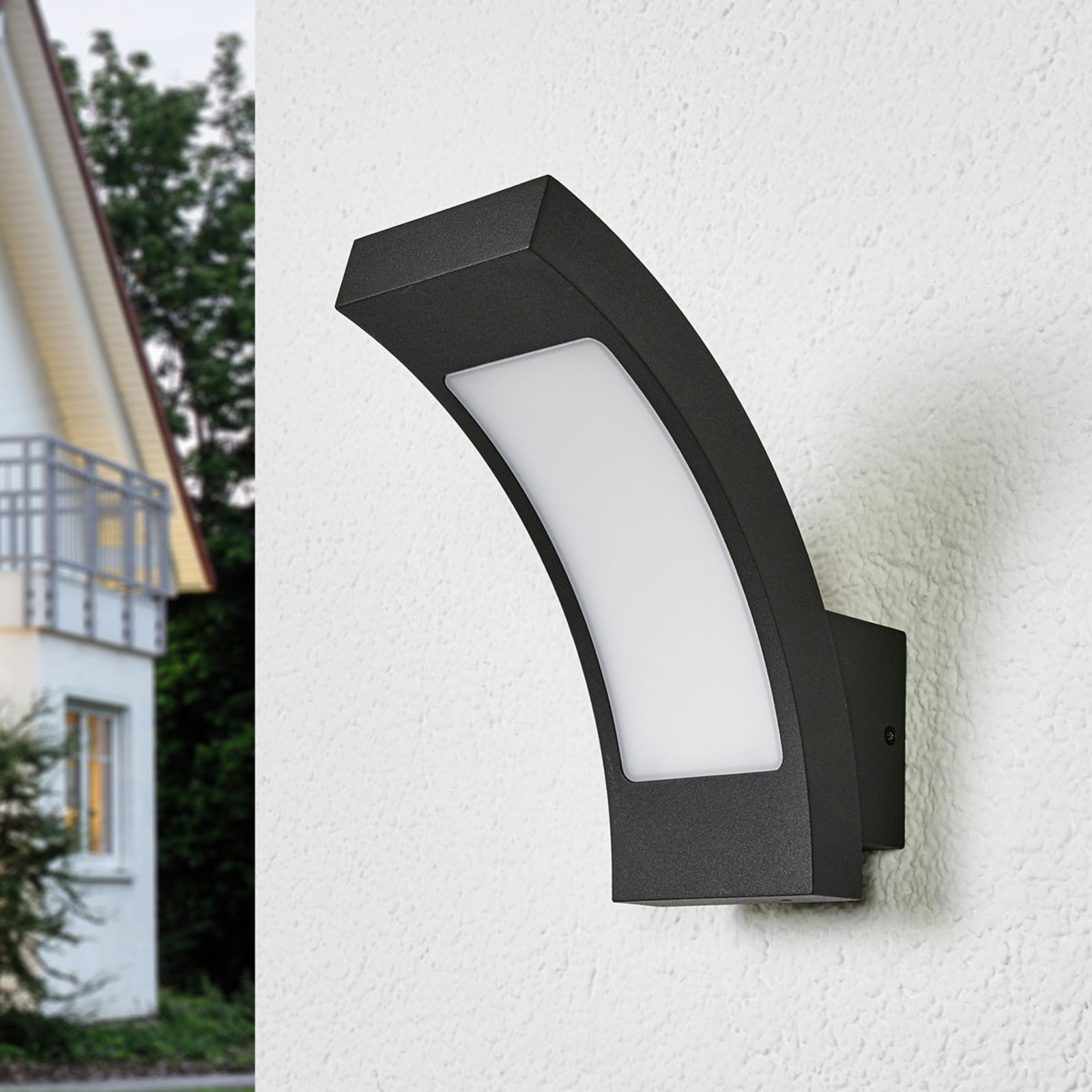 Juvia LED BuitenWandlamp Graphite - Lucande