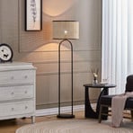 Lindby Stehleuchte Yaelle, 146 cm hoch, Rattan, schwarz, E27