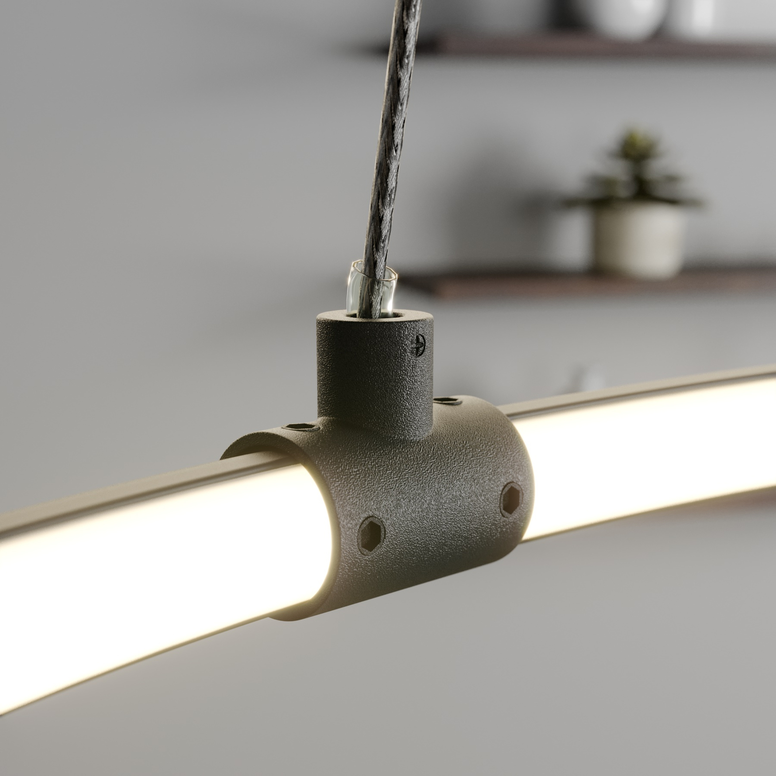 Lindby Lucy LED hanglamp, 45cm, zwart mat