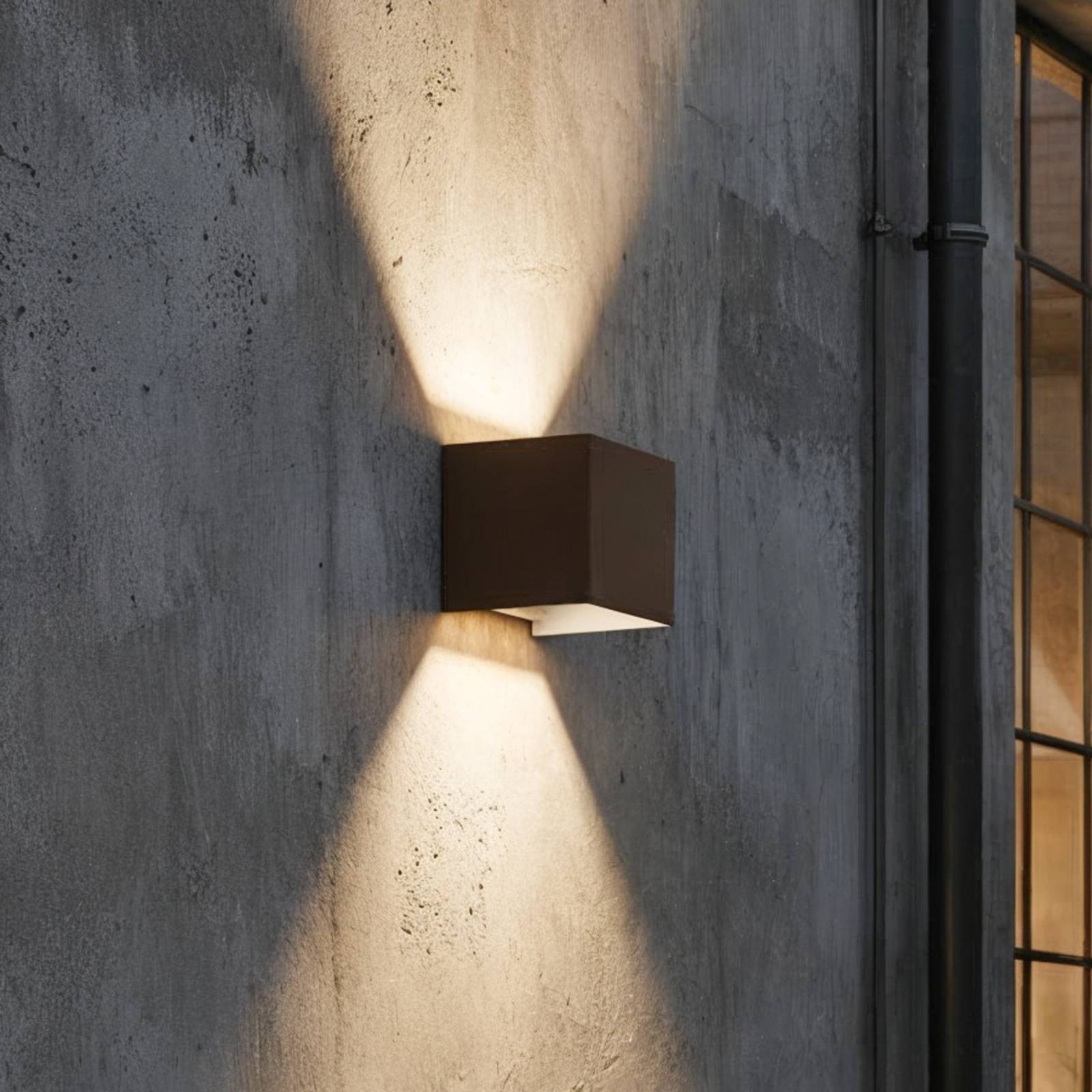 Ideallux Ideal Lux Applique d'extérieur LED Atom, marron, 10 cm, métal