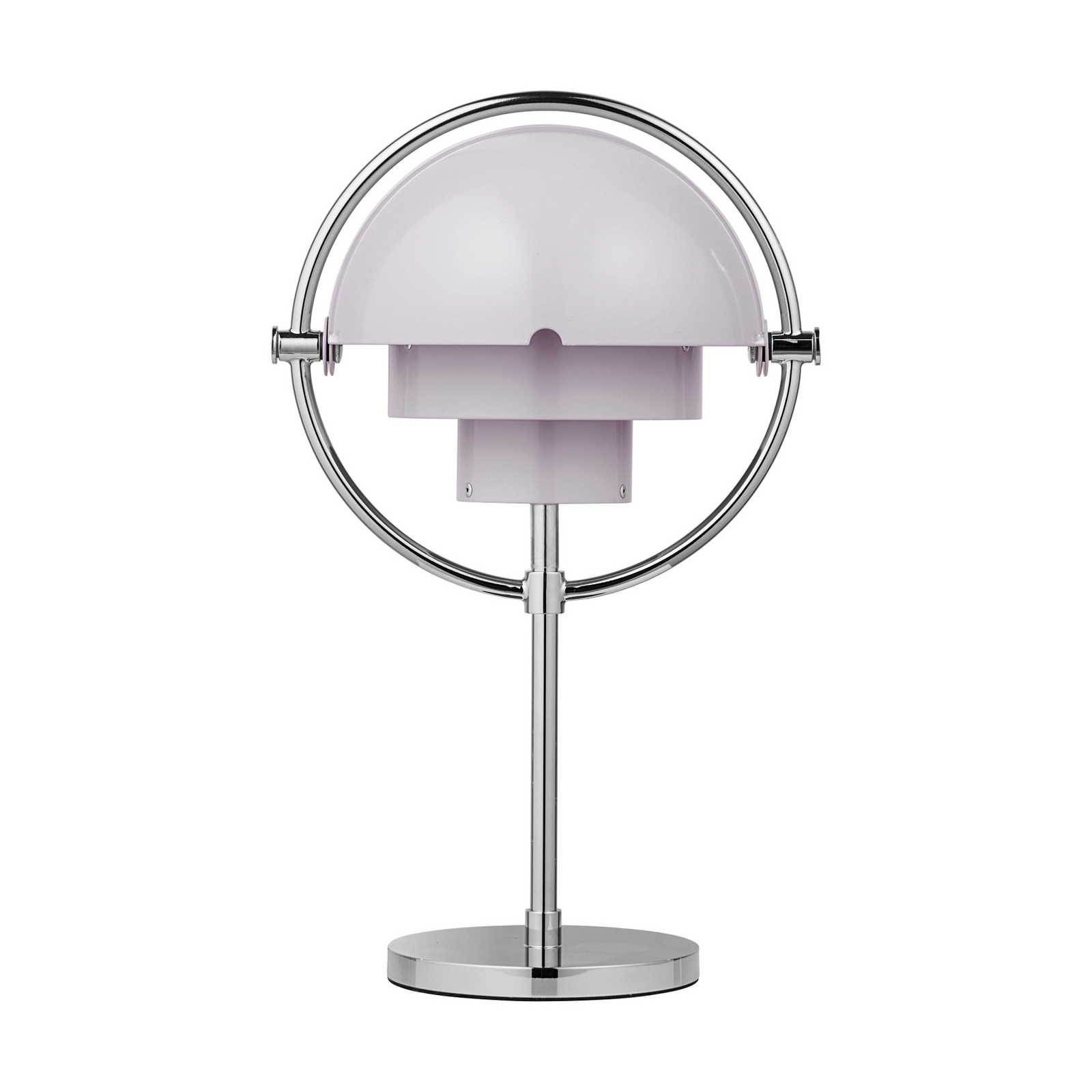 Gubi Multi-Lite stolna lampa na baterije, krom/ljubičasta, visina 30 cm