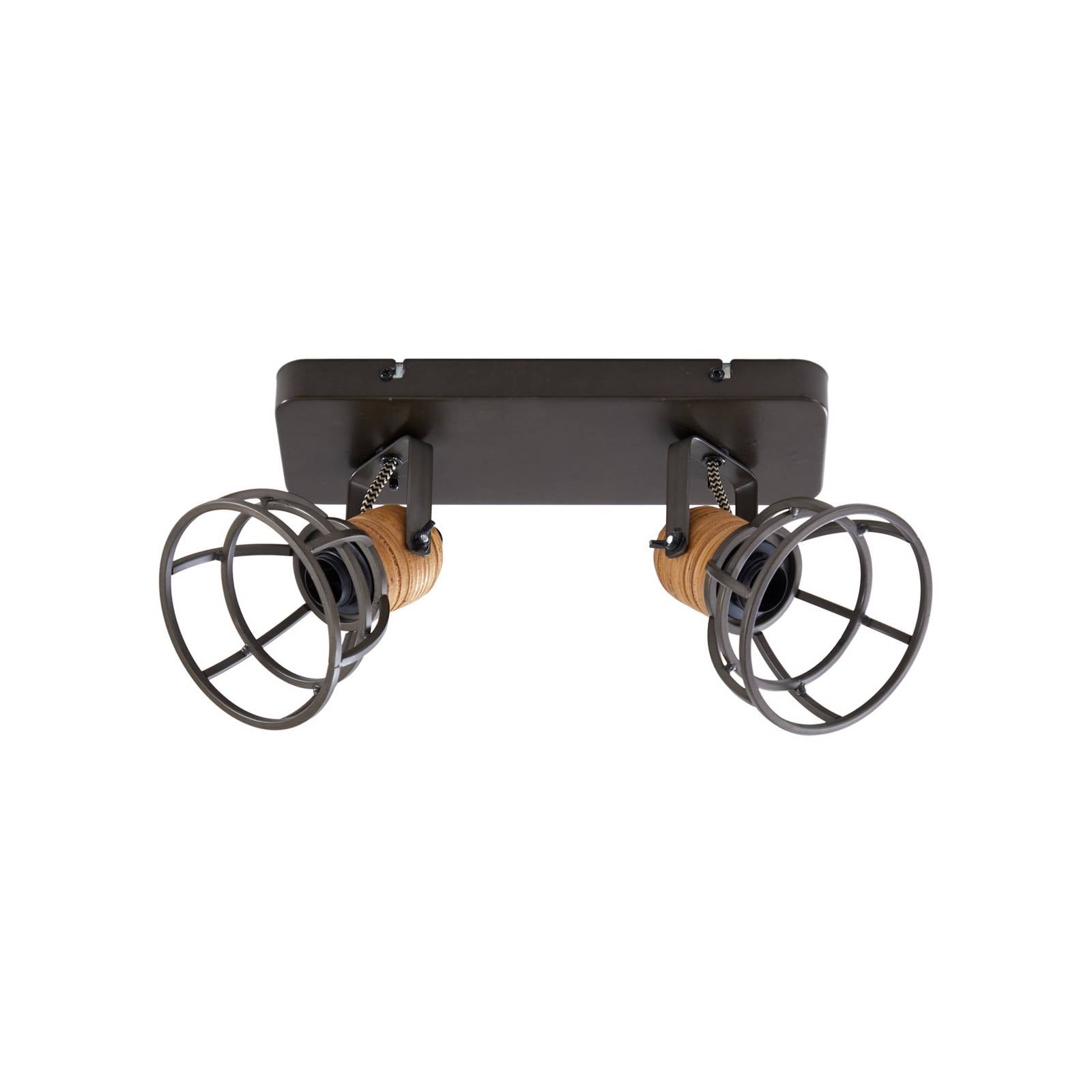 Lindby Arinthea Deckenstrahler, 2-flg., schwarz, Stahl, E14