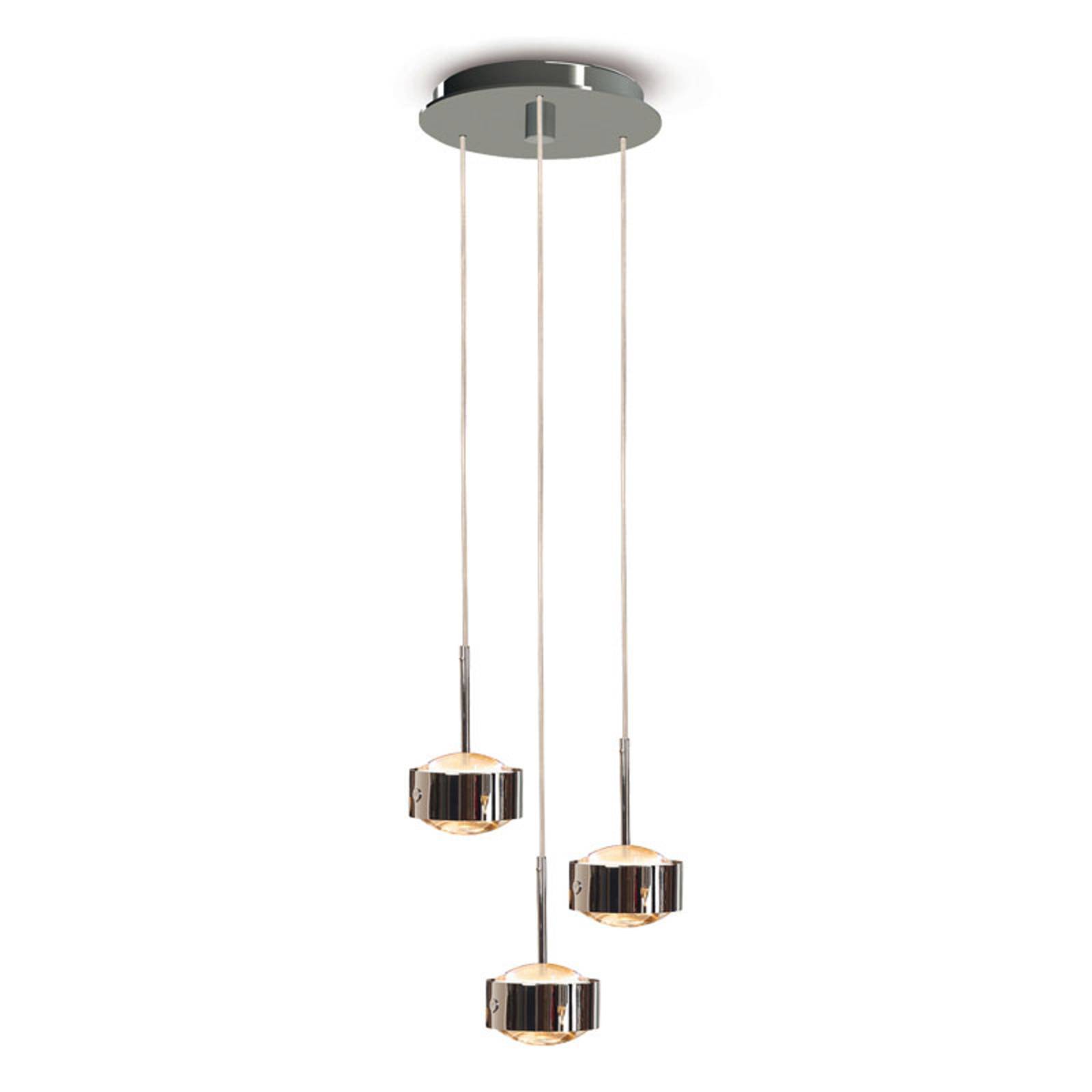 Top Light LED-pendellampa Puk Maxx Drop Trio krom