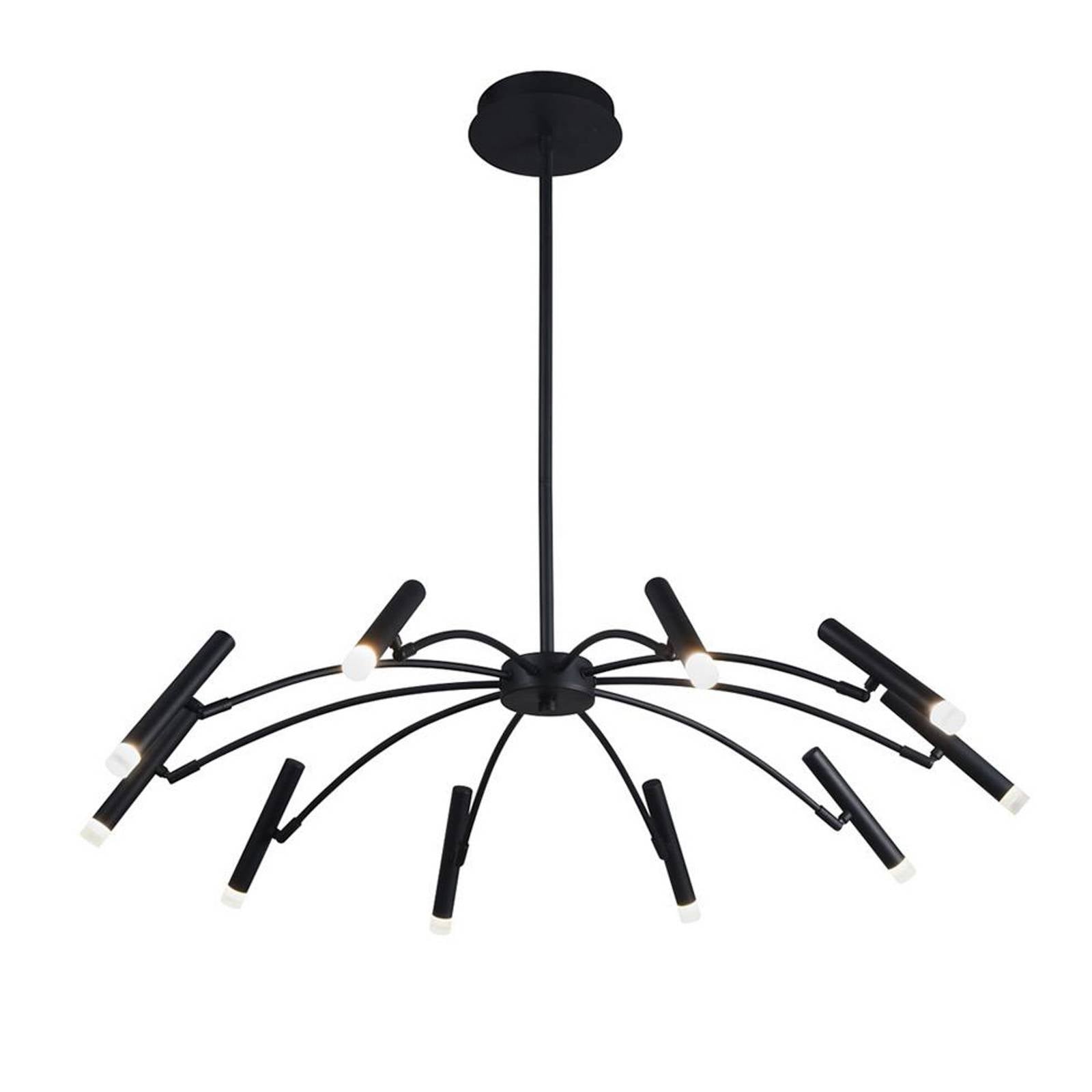 LED-Hängelampe Secret, schwarz, Ø 80 cm, Metall, 10-flg.