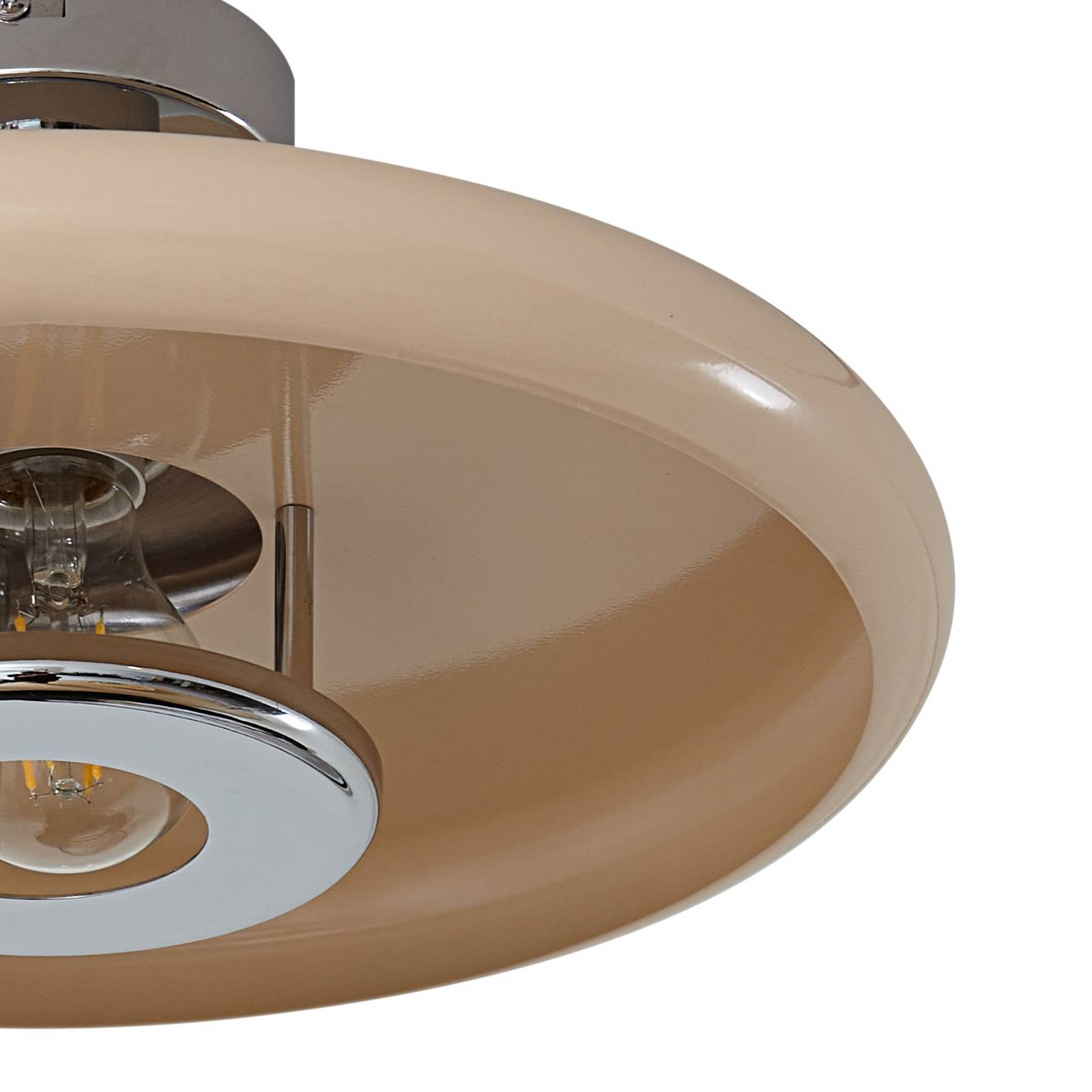 Lindby lampa sufitowa Branford, Ø 35 cm, beżowa, metal