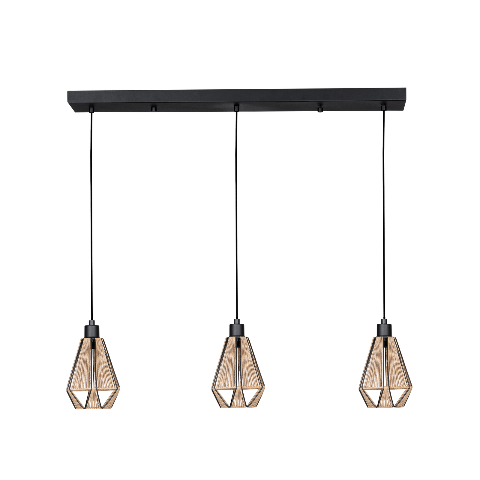 Viseće svjetlo Adwickle, tri sjenila od prirodne pređe