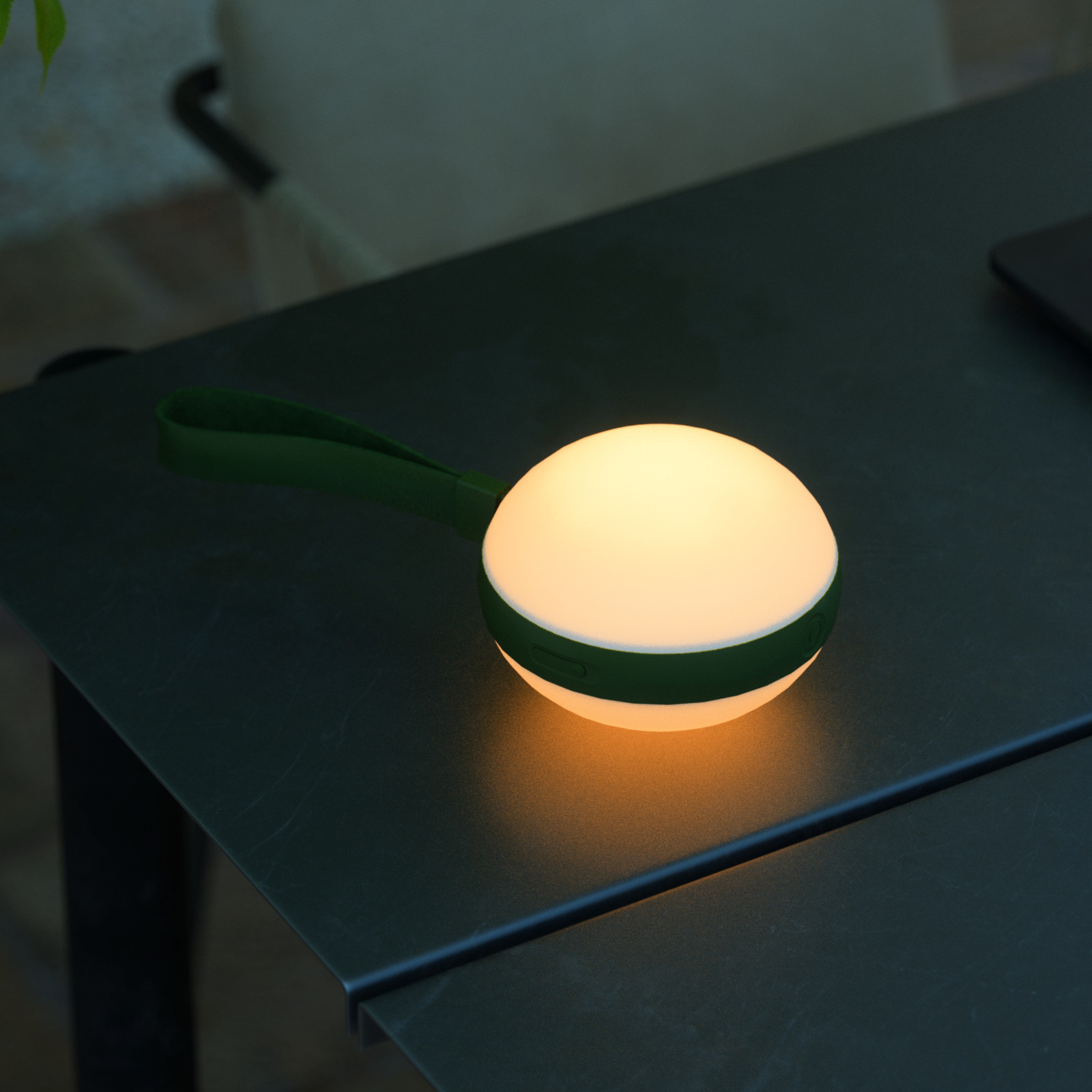 LED-utomhuslampa Bring to go Ø 12 cm vit/grön