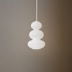 Lampada a sospensione Oman, bianco lucido, vetro, Ø 14 cm