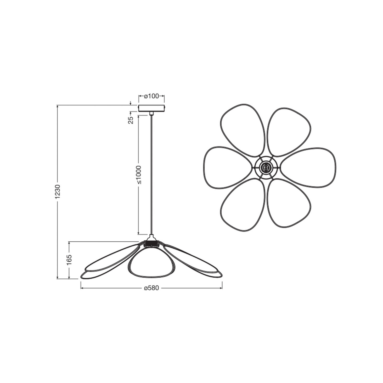 Lampada a sospensione OSRAM Decor Rattan Daisy, Ø 58 cm, beige, E27