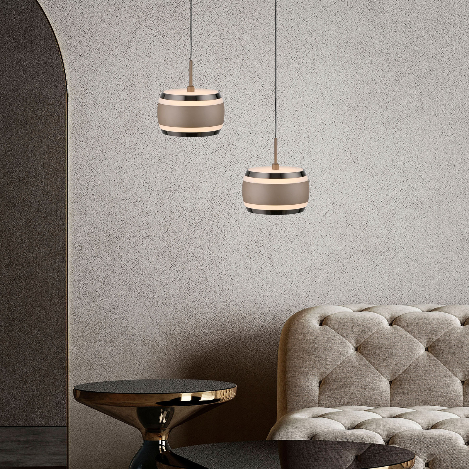 Lampă suspendată LED PURE Falling Rings bronz Ø 13 cm CCT - Camera de zi / sufragerie - Modern - Metal