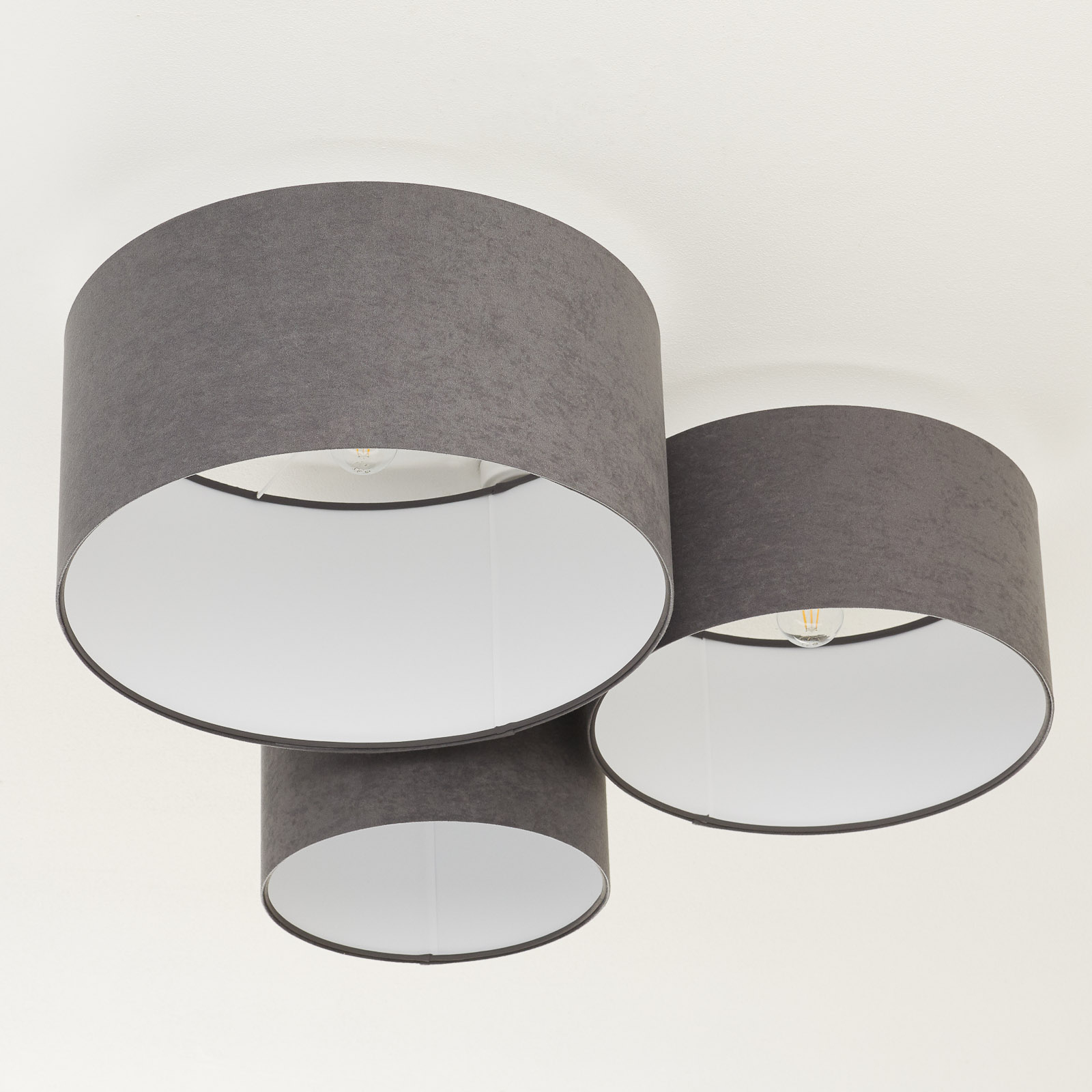 Deckenleuchte 080, dreiflammig, dunkelgrau-weiß kaufen | Lampenwelt.de