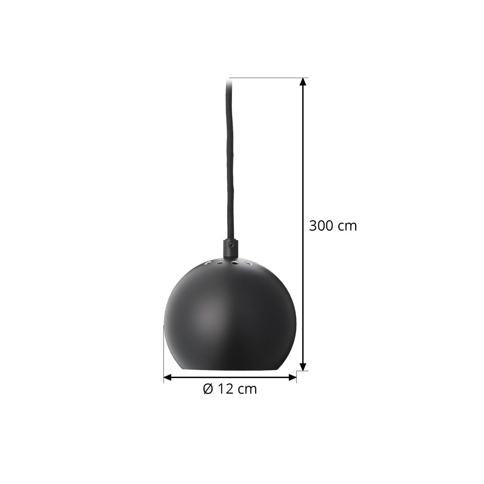 FRANDSEN hanglamp Ball, matzwart, Ø 12 cm