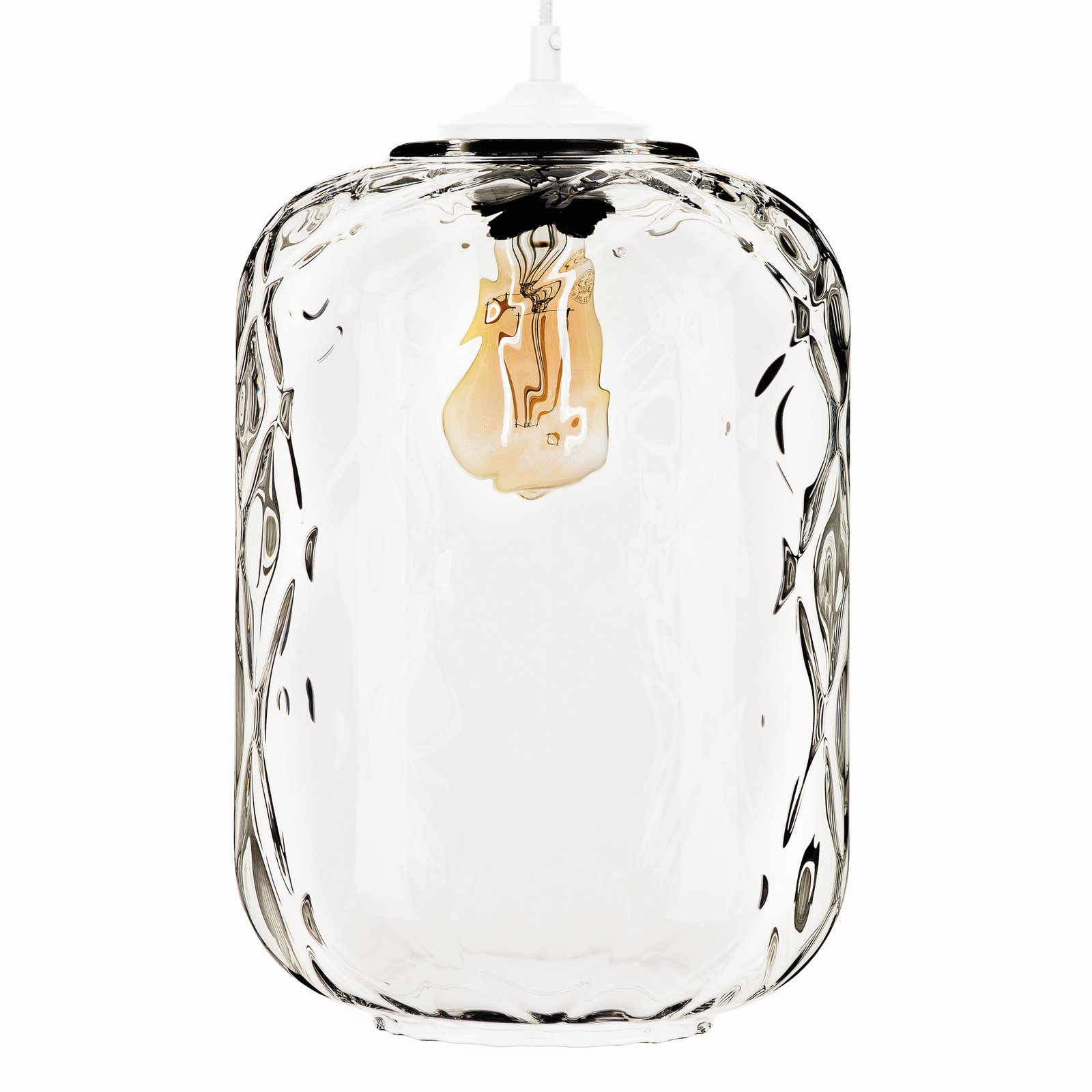 Lampa wisząca Tezeusz z przezroczystym szklanym kloszem Ø 24 cm