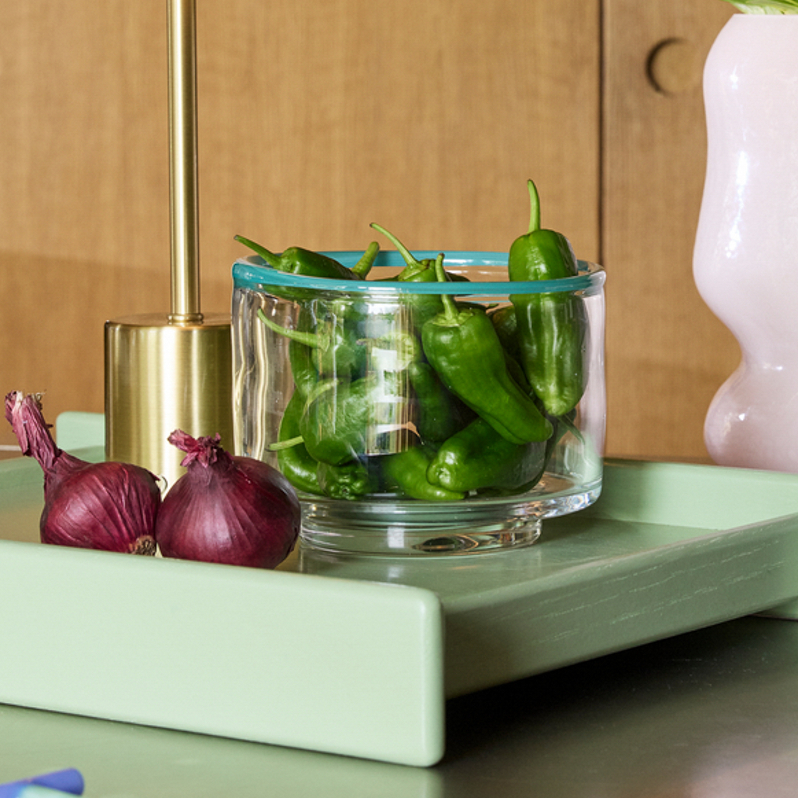 Cuenco Clea transparente/verde, Ø 15 cm, cristal - Hübsch