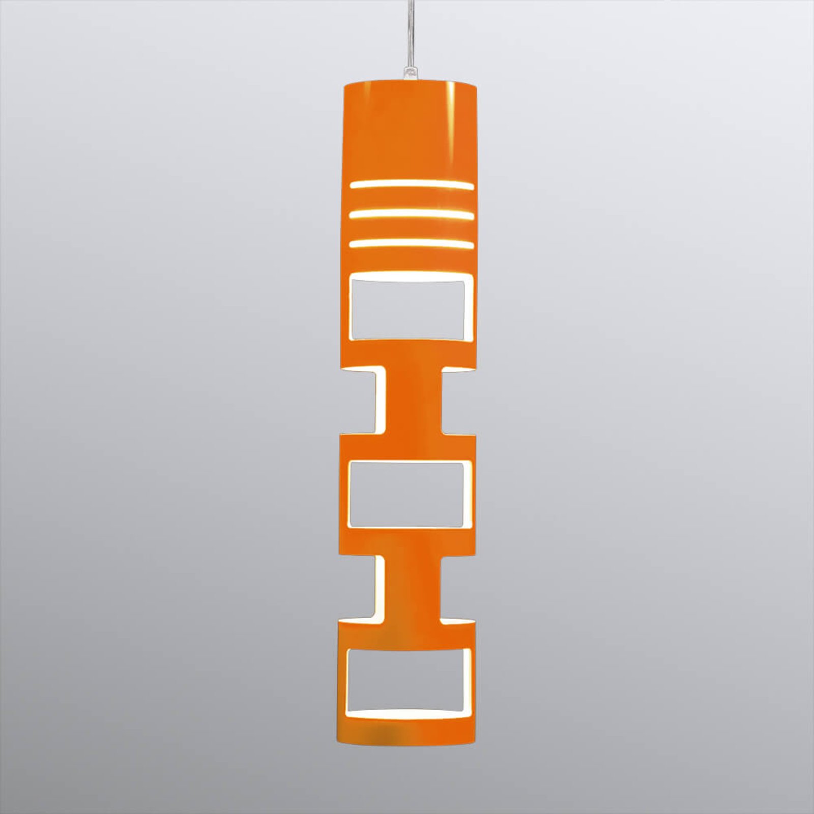Kundalini Sama hanging light orange, for Living / Dining Room, plexiglass, metal, GU10, 50 W, energy efficiency: A++, H: 60 cm