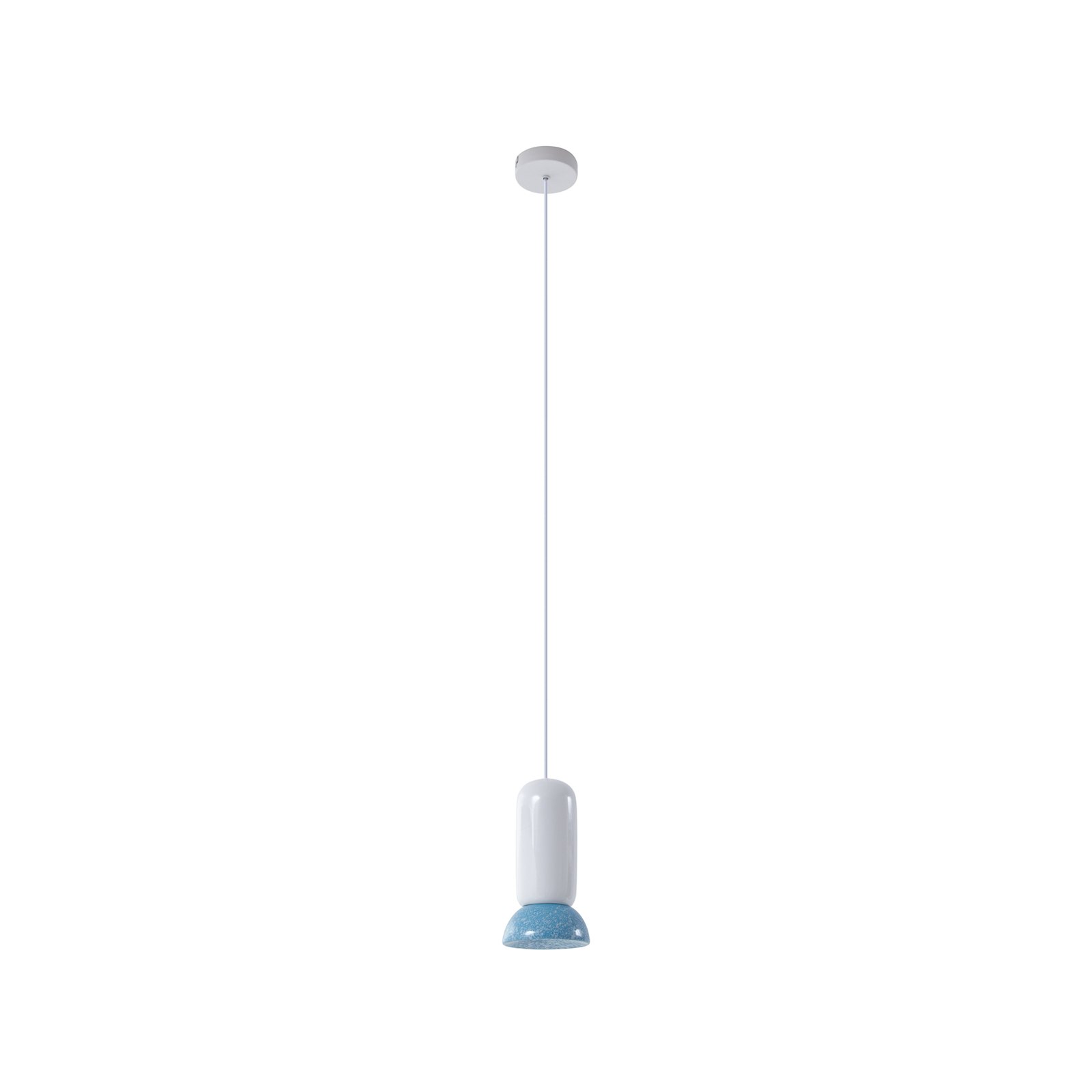 Lindby pendant light Kerimi, cream/blue, 1-bulb