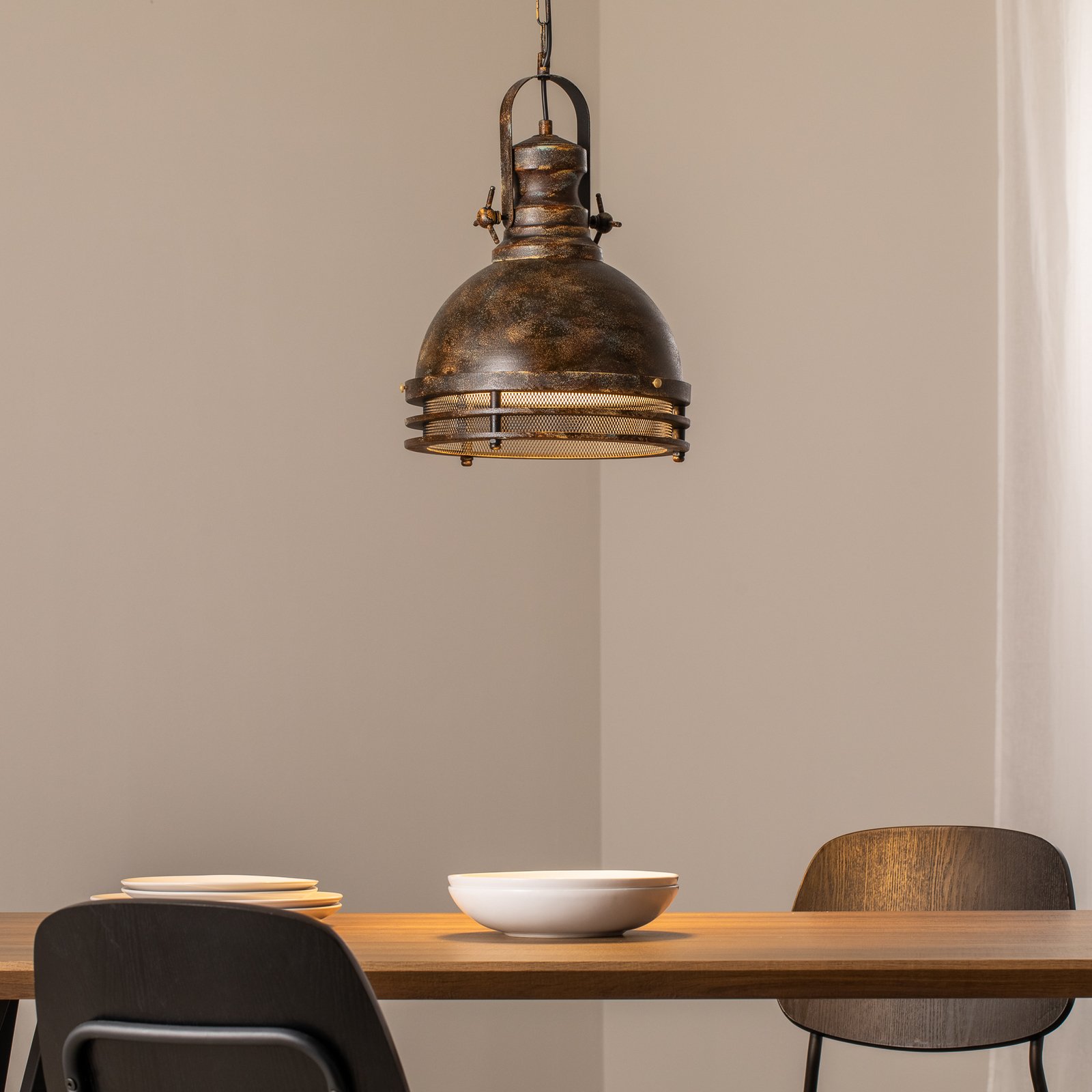 Висяща лампа Saglam, 1-пламъчна, старо месинг, Ø 30 cm, метал Висяща лампа Saglam, 1-пламъчна, старо месинг, Ø 30 cm, метал