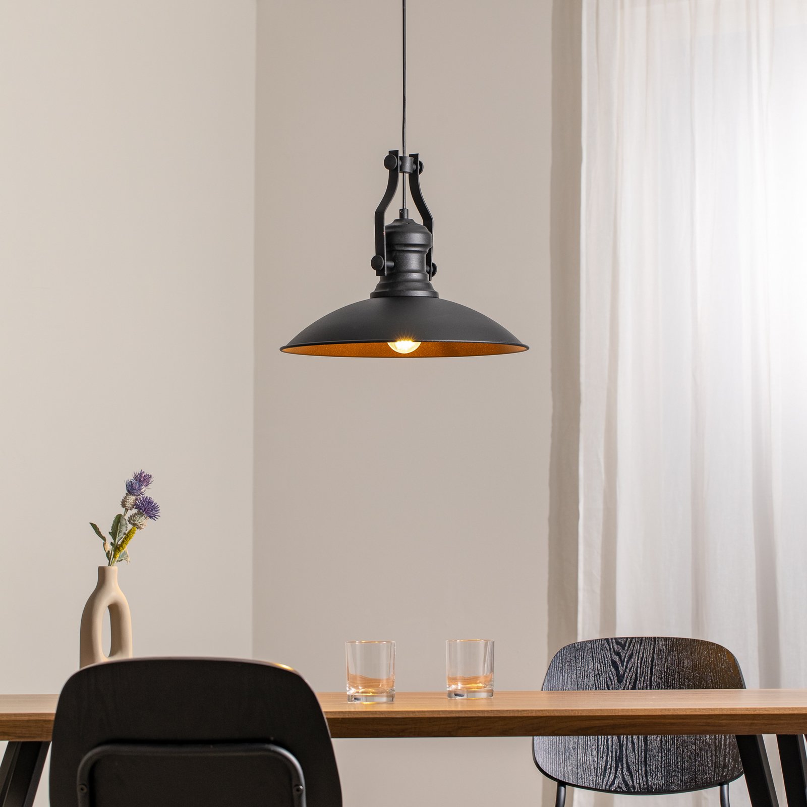 Hängeleuchte Fimda, schwarz, Ø 41 cm, Metall, E27
