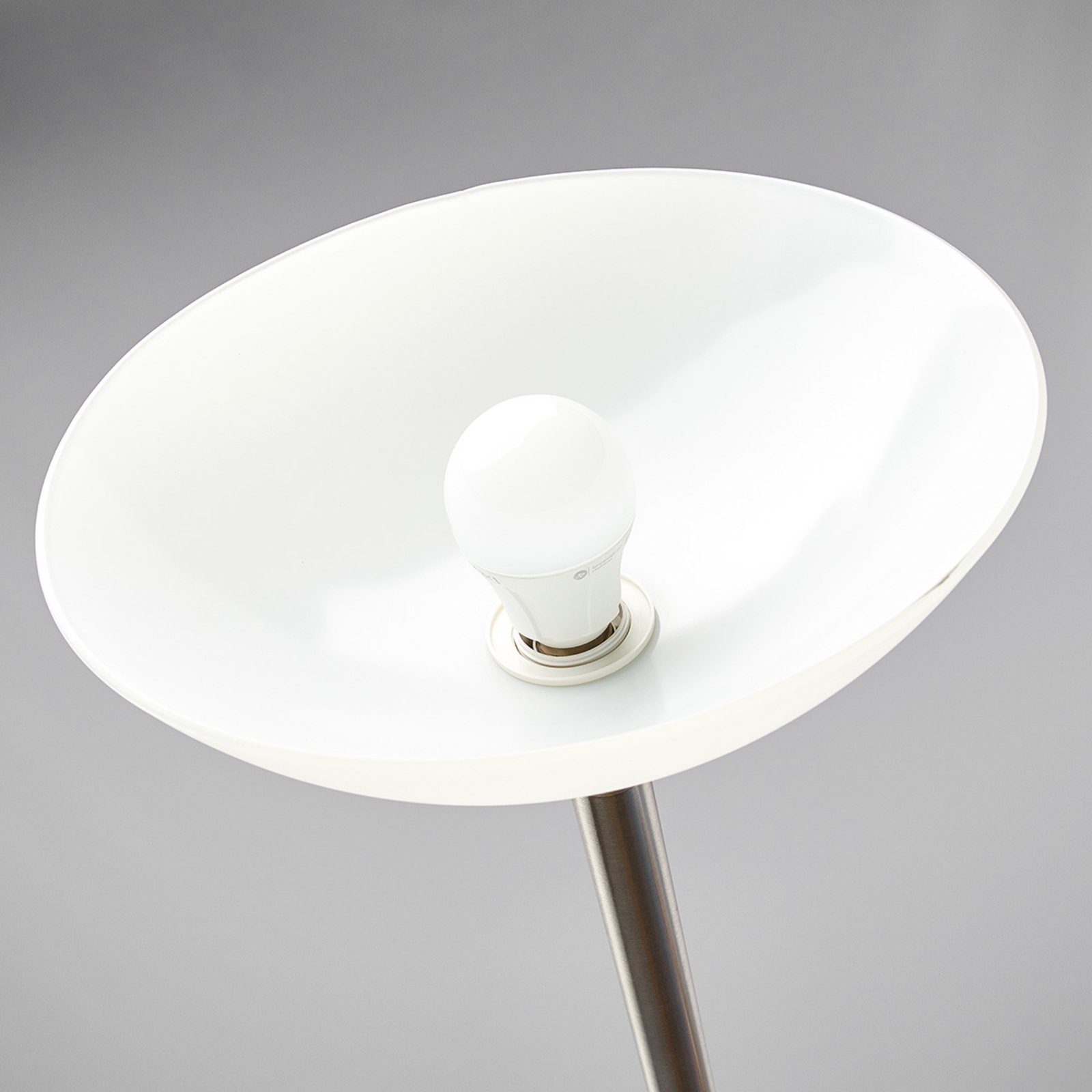 Elaina Floor Lamp Nickel/White - Lindby
