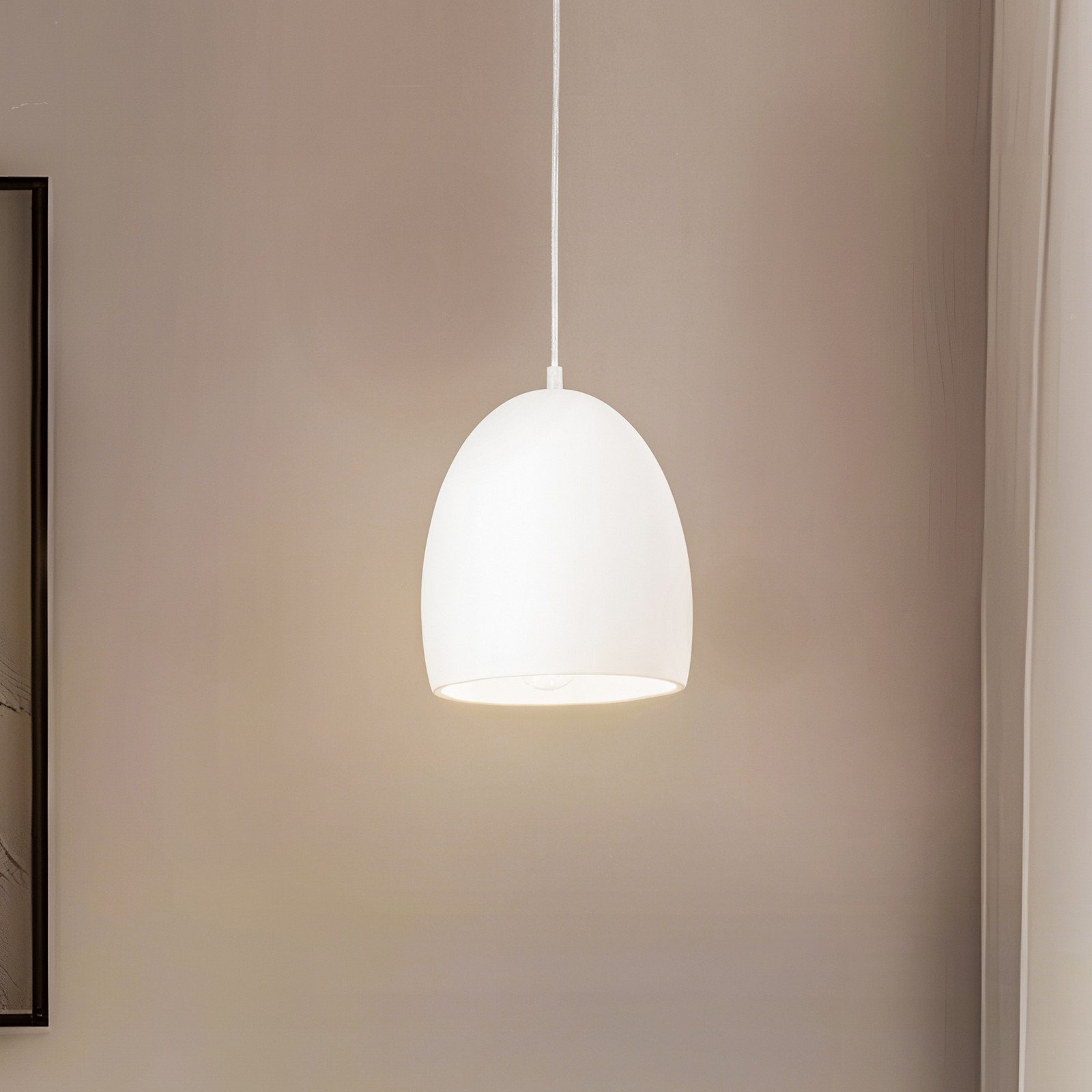 SOLLUX LIGHTING Lampă suspendată Wula cu abajur din ceramică albă - Camera de zi / sufragerie - Modern