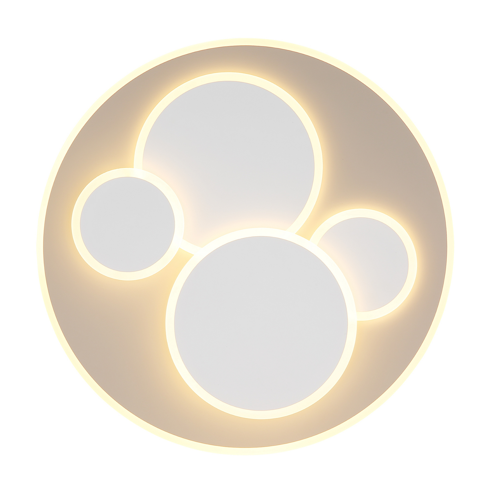 LED plafondlamp Monty, Ø 49 cm, wit/zandkleurig metaal/kunststof LED plafondlamp Monty, Ø 49 cm, wit/zandkleurig metaal/kunststof