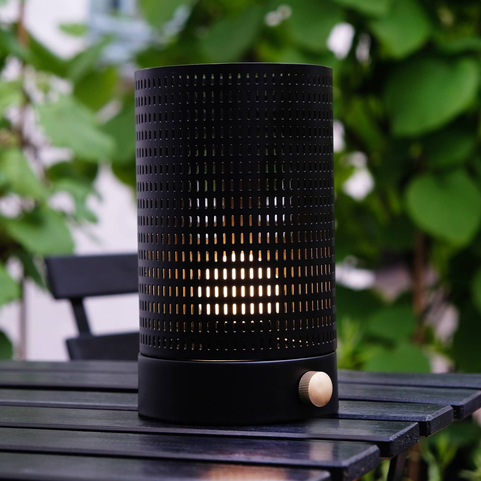 Dyberg Larsen Lampa stołowa LED Mesh, czarna, wysokość 20 cm