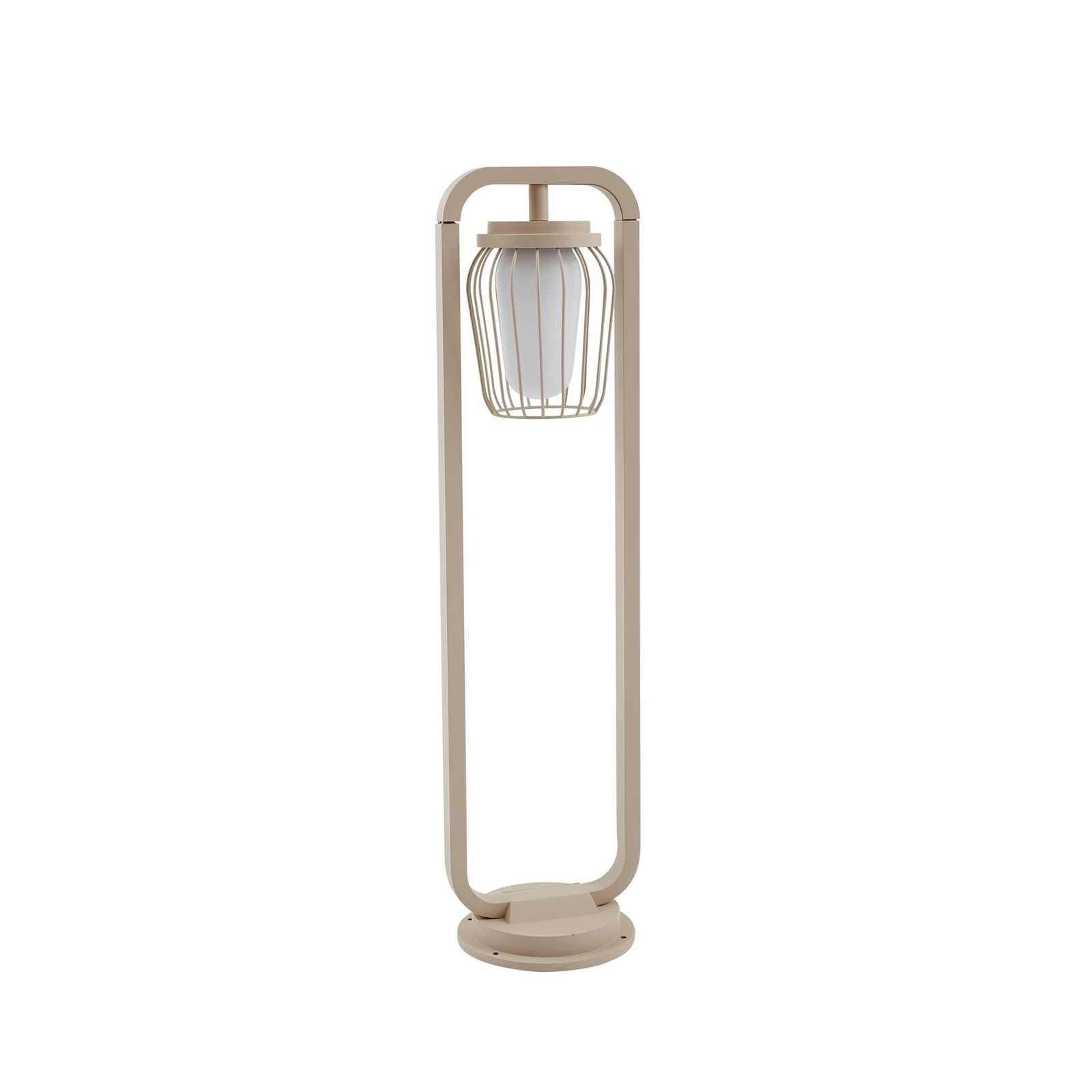Lucande väglampa Chandan, 90 cm, beige, metall, IP54