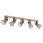 Courtney 5 Plafonieră Black/Wood - Lindby