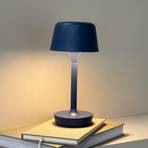 Dyberg Larsen LED table lamp Flow, blue, height 25 cm