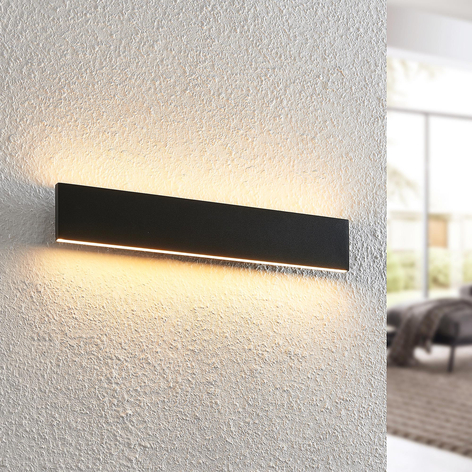 Lindby Ignazia LED-vegglampe, 47 cm, svart