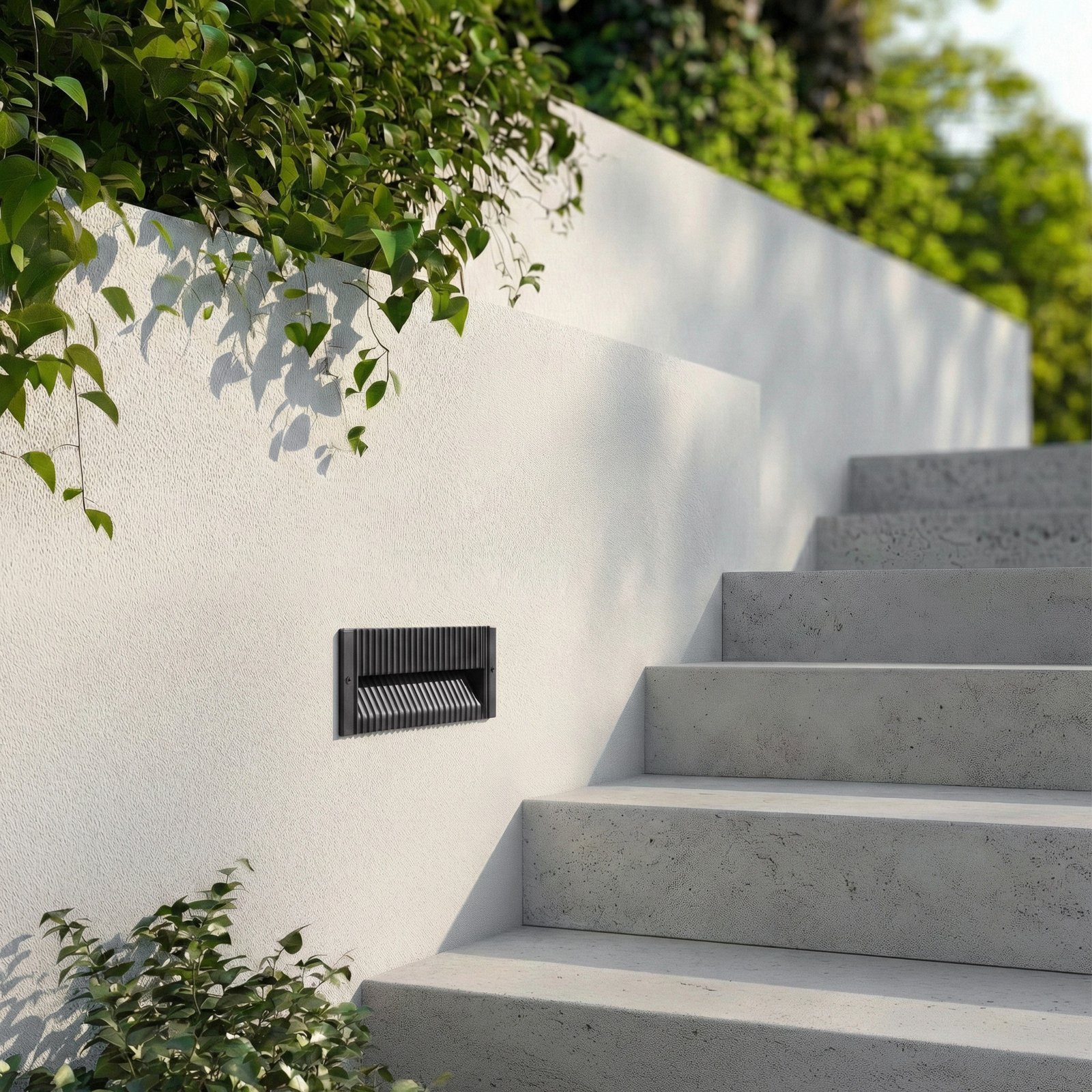 Lucande LED beépíthető fali lámpa Tavion, 25 cm, antracit, IP65