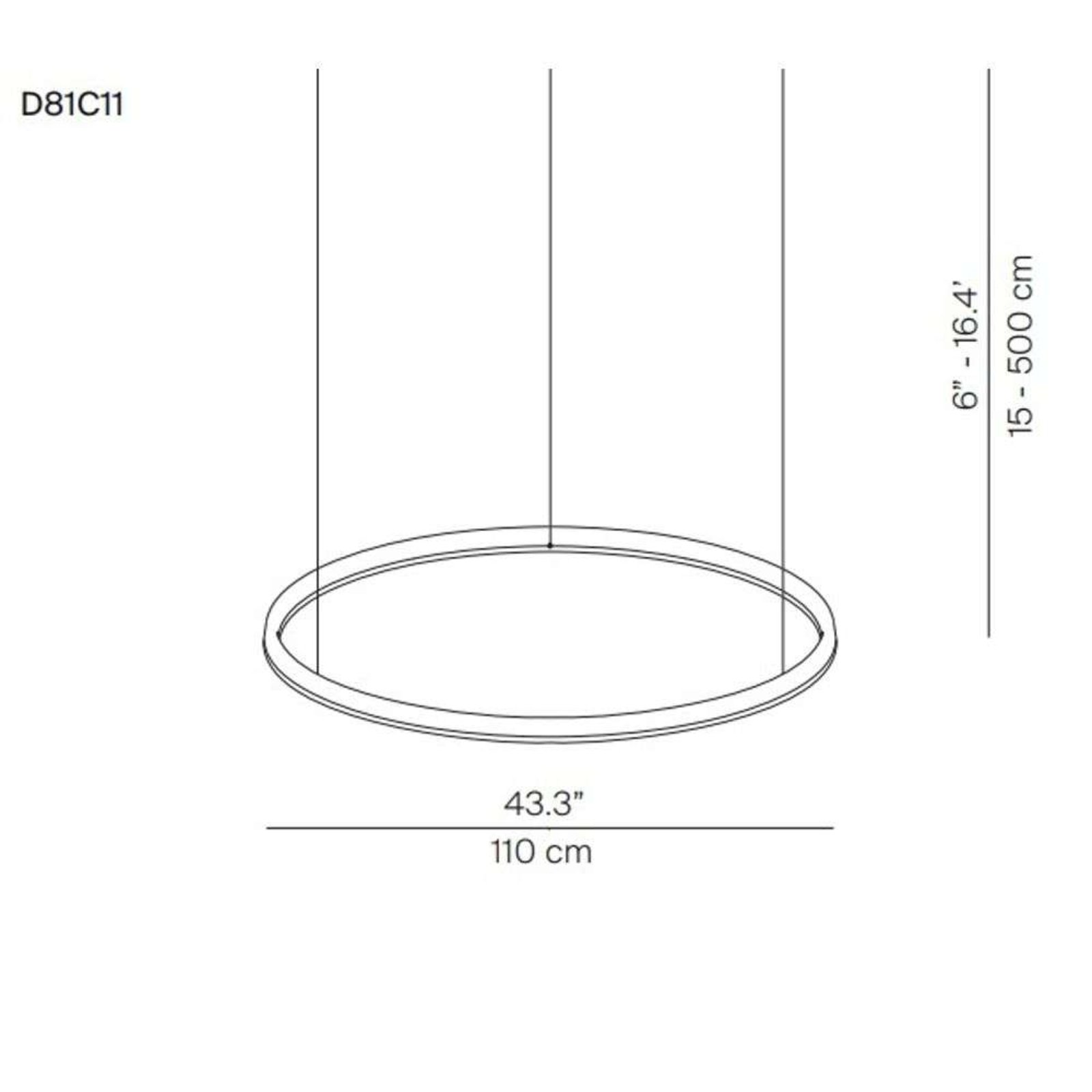 Compendium Circle LED Lustră Pendul Ø110 Black - Luceplan