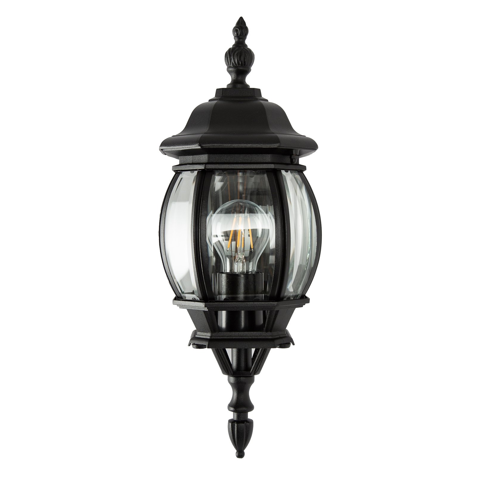 Outdoor wall lamp Andrew crystal glass standing black