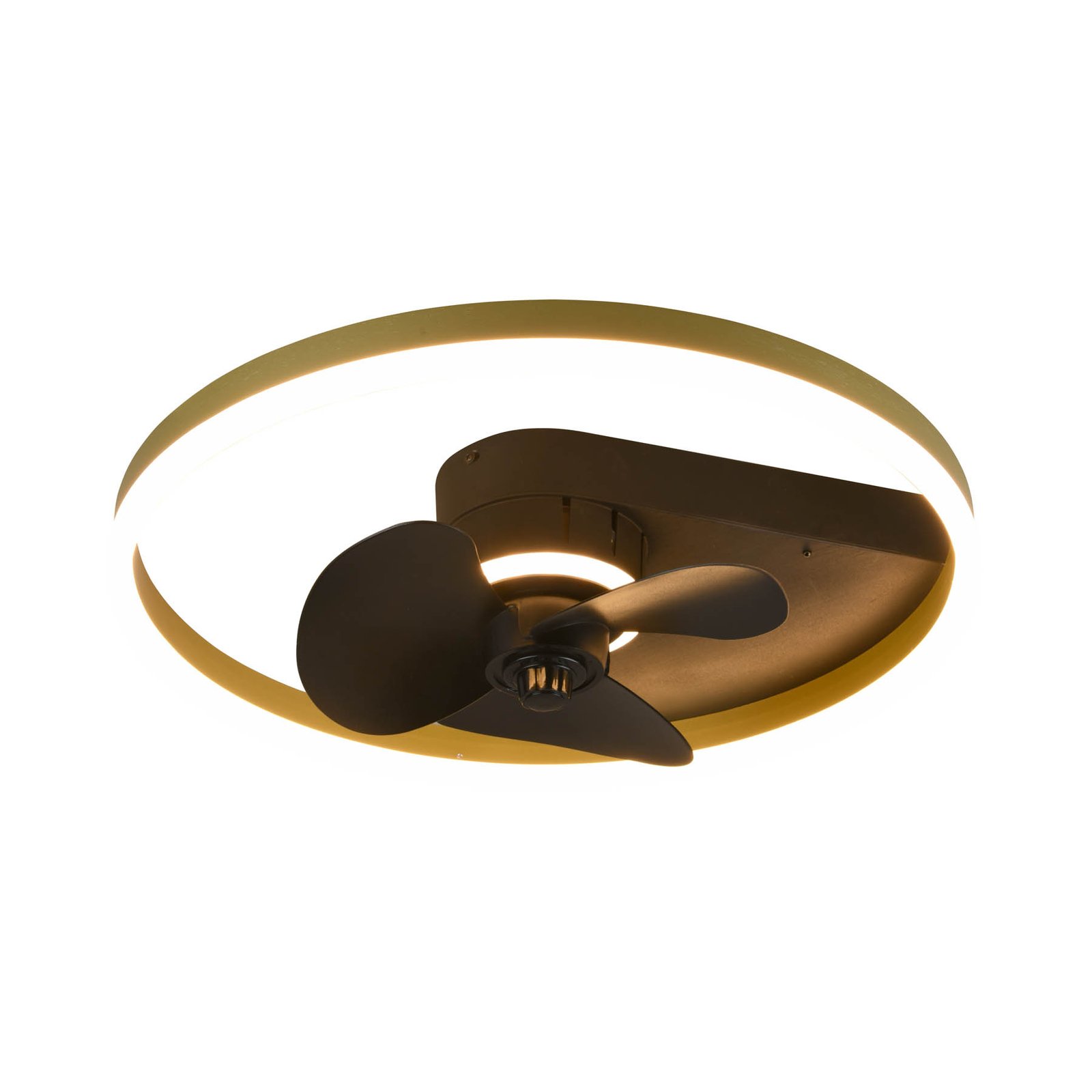 Lubų ventiliatorius "Borgholm" su šviesos diodais, CCT, juodas