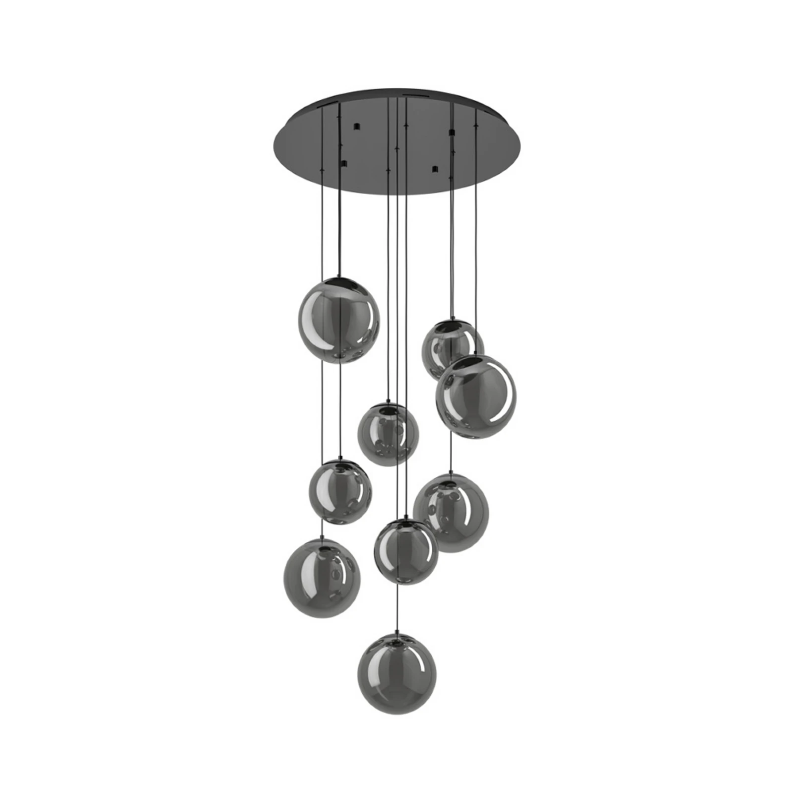 Lampada LED a sospensione Stars of Light ANORIAS nera, Ø 85 cm, a 9 luci.