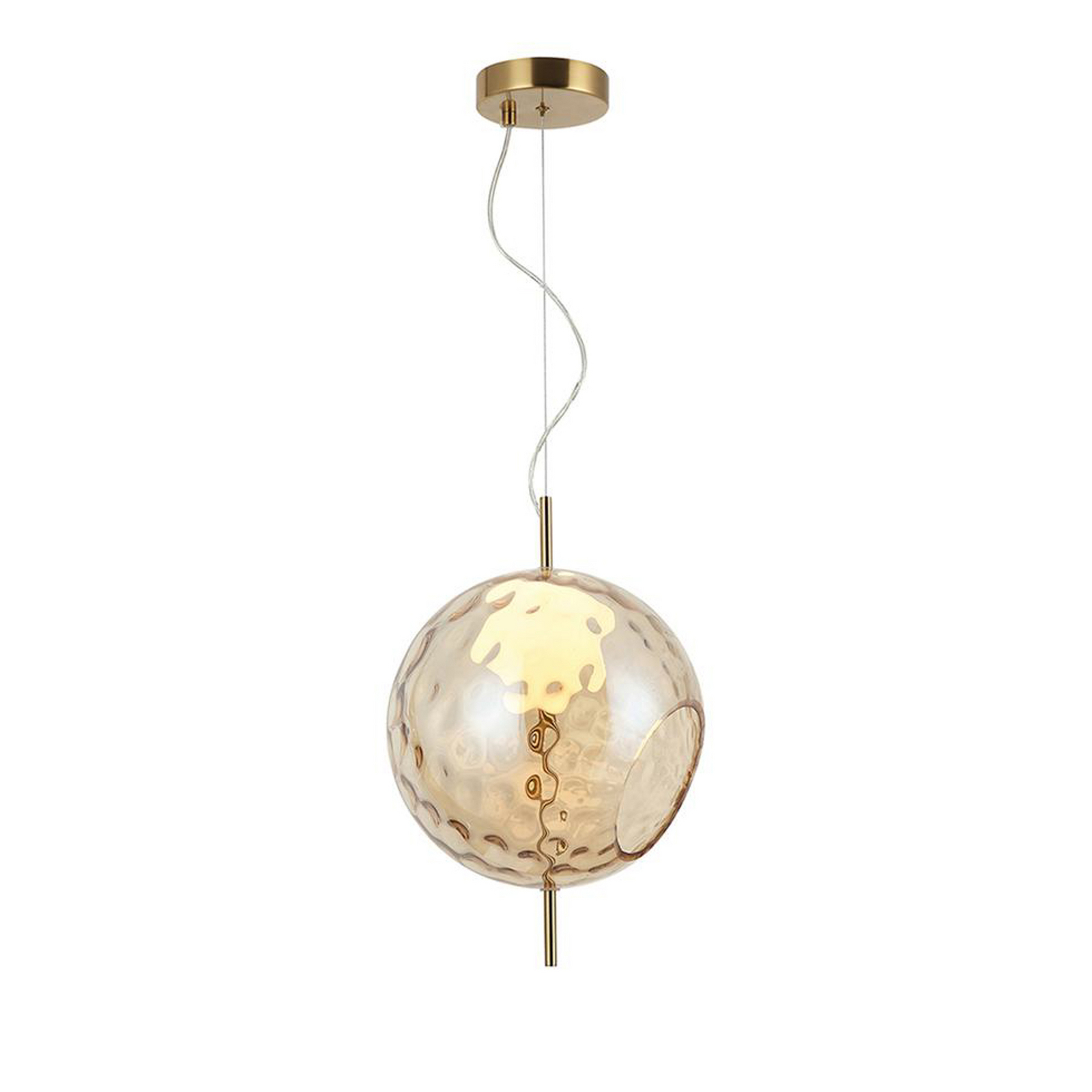 LED-Pendellampe Dalia, Ø 30 cm, amberfarben/goldfarben, Glas