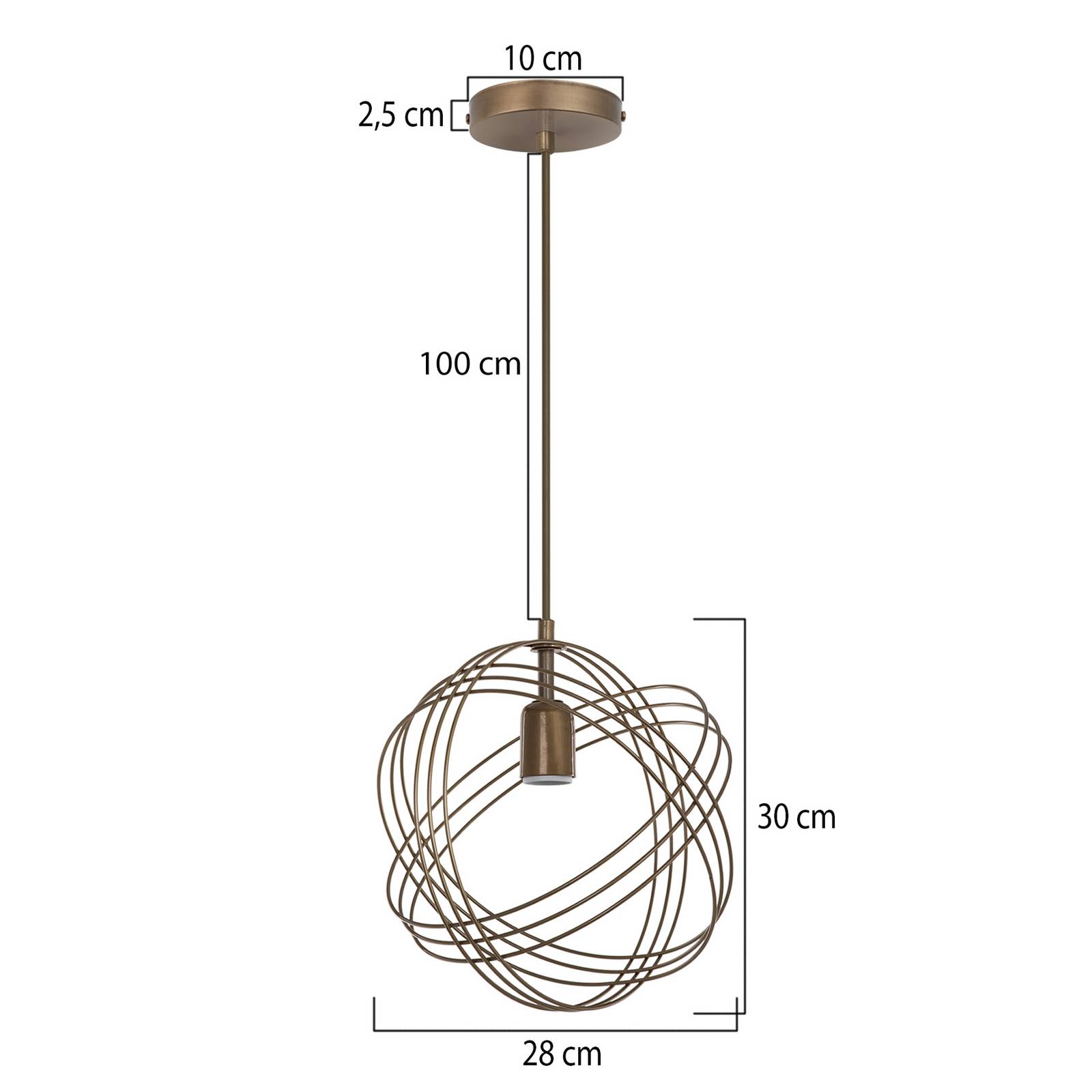 Hängeleuchte Mekik, altgold, Metall, Ø 28 cm günstig online kaufen